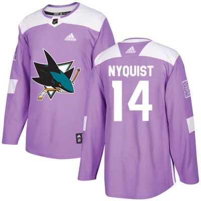 No14 Gustav Nyquist Purple Fights Cancer Jersey